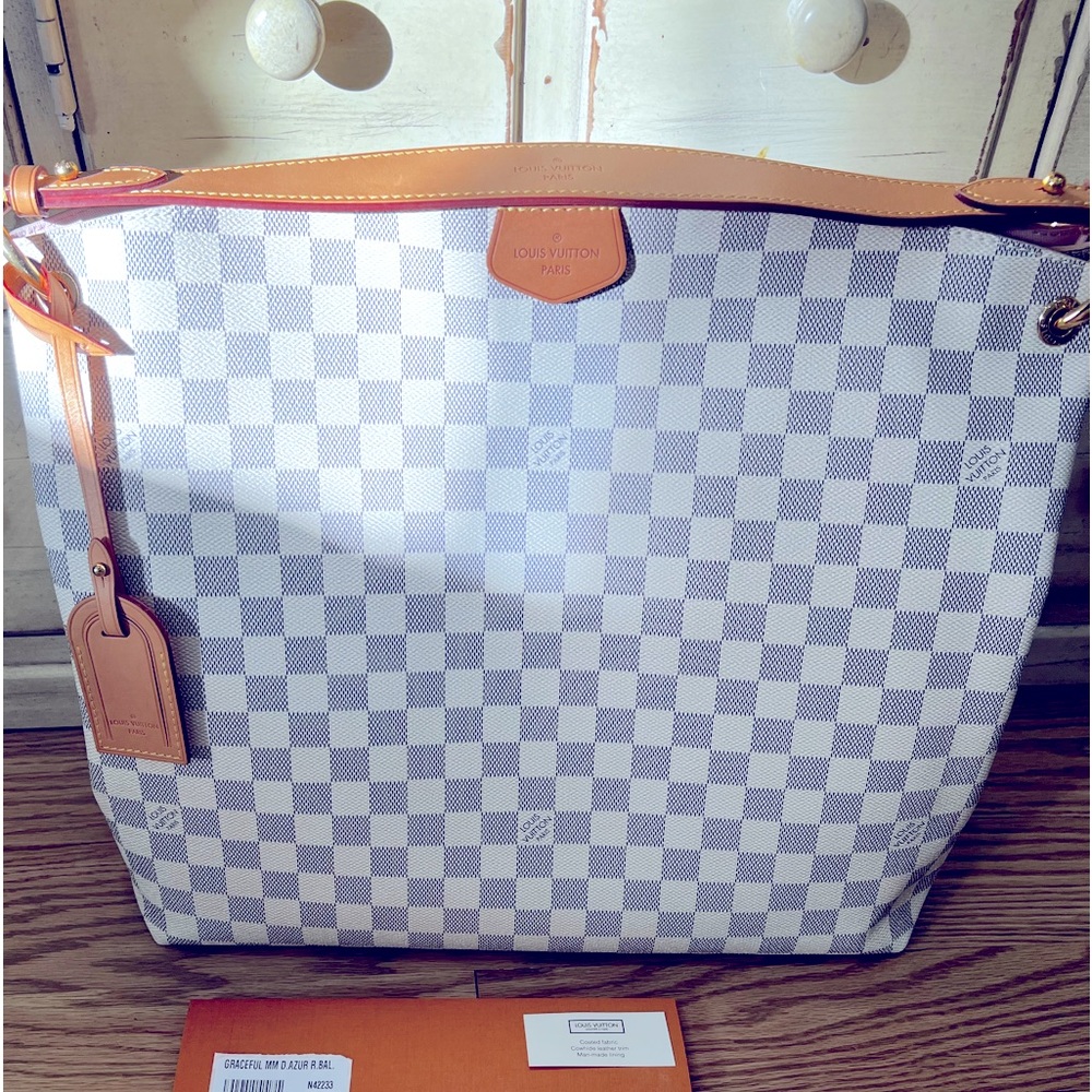 Louis Vuitton Graceful MM Damier Azur Rose Ballerine